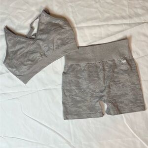 Aybl Gray Camo Shorts Set